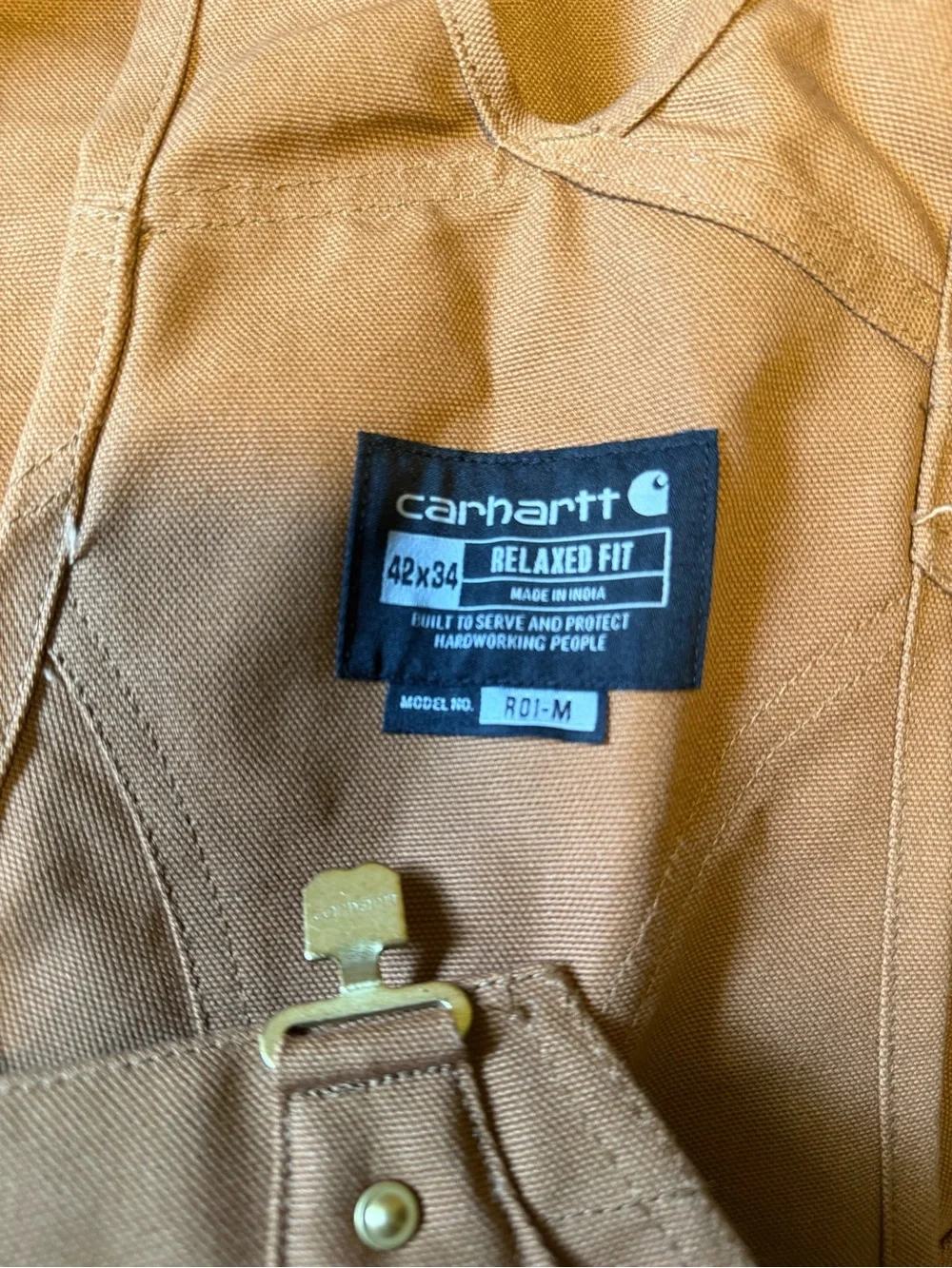 Carhartt Brown Bib Overalls with Black Straps